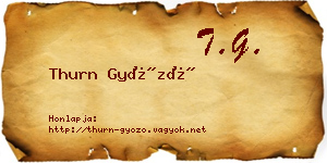 Thurn Győző névjegykártya